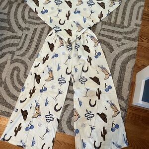 The Lullaby Club Western Linen Matching Set